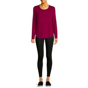 TIME & TRU- Women’s Top /Size:M/ Fit: Relaxed/ Neckline Crewneck/Color Burgundy
